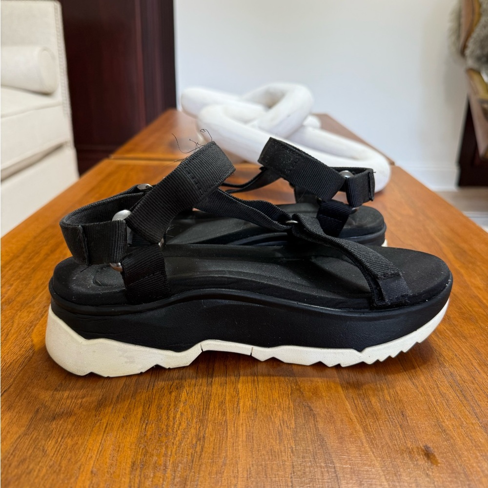 Teva Black Sandals, SZ 7 - Picture 3 of 5